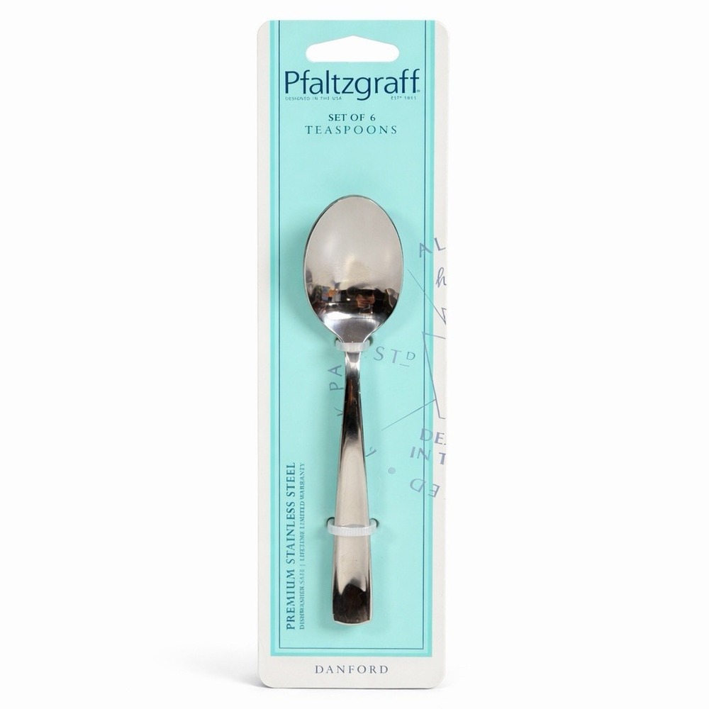 Pfaltzgraff Danford Teaspoons Set of 6 Premium‎ Stainless Steel Classic NIP